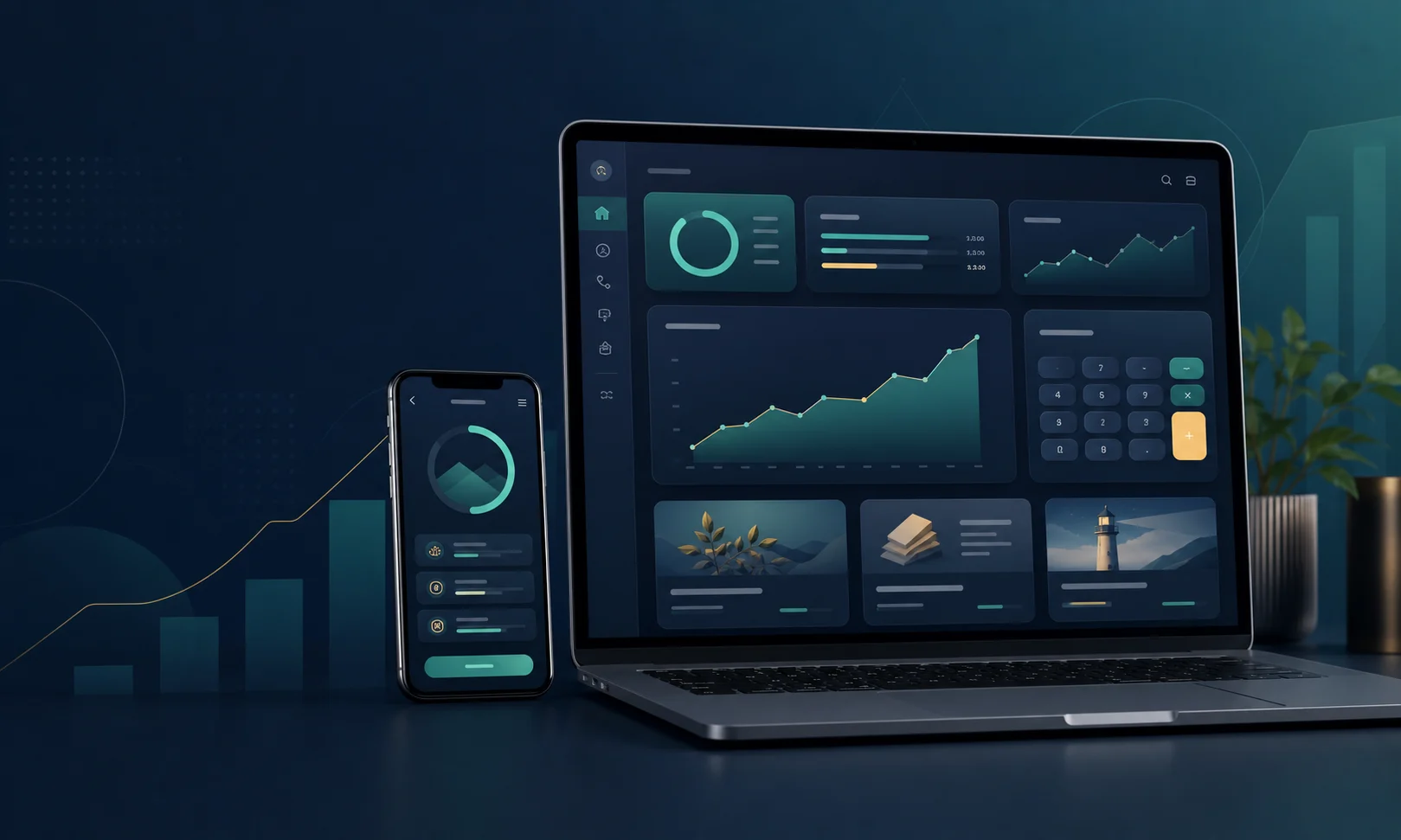 Financial learning dashboard and savings-planning interface concept